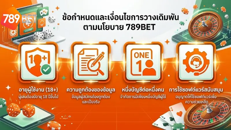 ข้อกำหนดและเงื่อนไขในการเดิมพันตาม นโยบาย 789BET