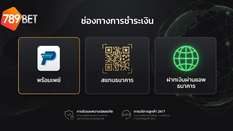 ตารางเปรียบเทียบความเร็วและขั้นต่ำในการ ฝากเงิน 789BET